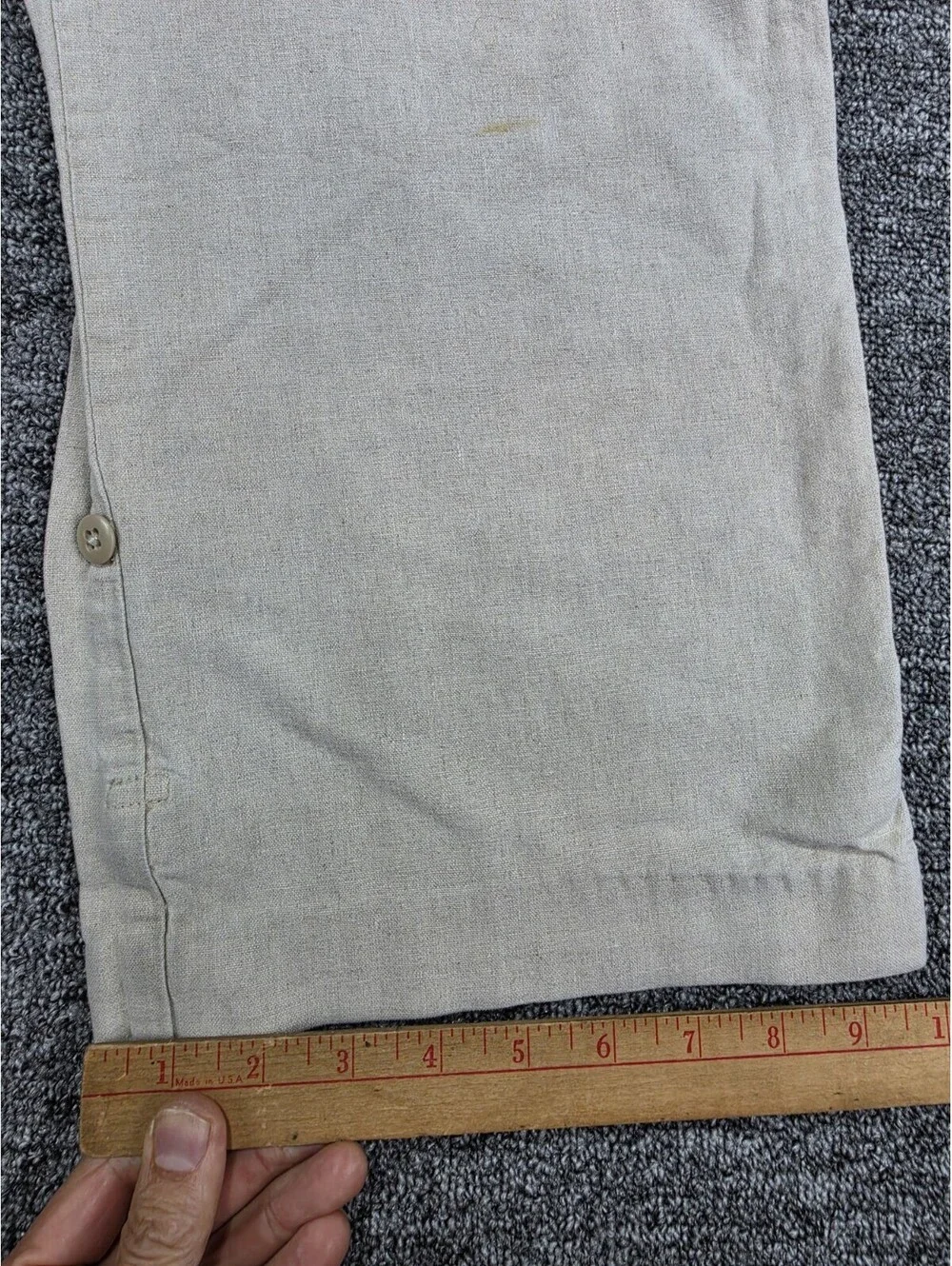 Express Men's Flat Front Straight Leg Beige Linen Cotton Drawstring Pants 34W